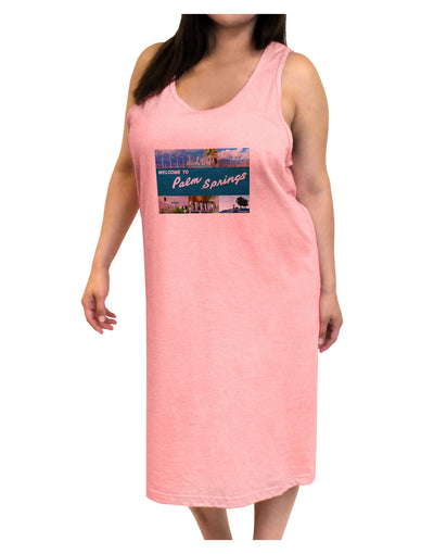 TooLoud Welcome to Palm Springs Collage Adult Tank Top Dress Night Shirt-Night Shirt-TooLoud-Pink-One-Size-Adult-Davson Sales