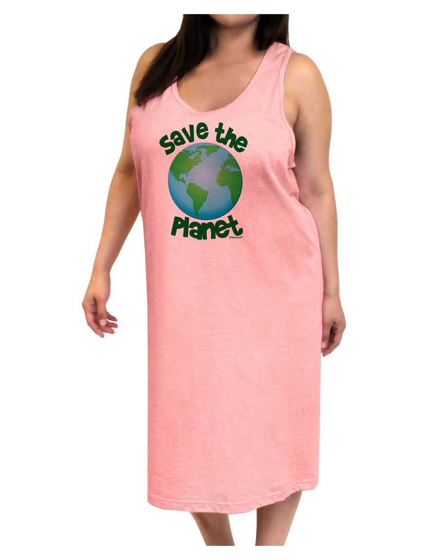 Save the Planet - Earth Adult Tank Top Dress Night Shirt-Night Shirt-TooLoud-White-One-Size-Adult-Davson Sales