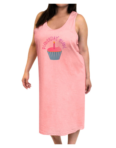 Birthday Girl - Candle Cupcake Adult Tank Top Dress Night Shirt by TooLoud-Night Shirt-TooLoud-Pink-One-Size-Adult-Davson Sales