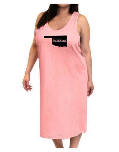 Oklahoma - United States Shape Adult Tank Top Dress Night Shirt by TooLoud-Night Shirt-TooLoud-Pink-One-Size-Adult-Davson Sales