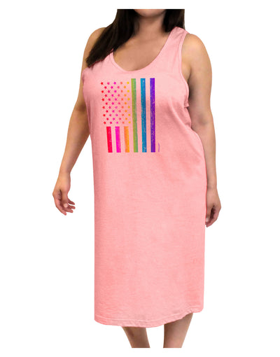 American Pride - Rainbow Flag Adult Tank Top Dress Night Shirt-Night Shirt-TooLoud-Pink-One-Size-Adult-Davson Sales