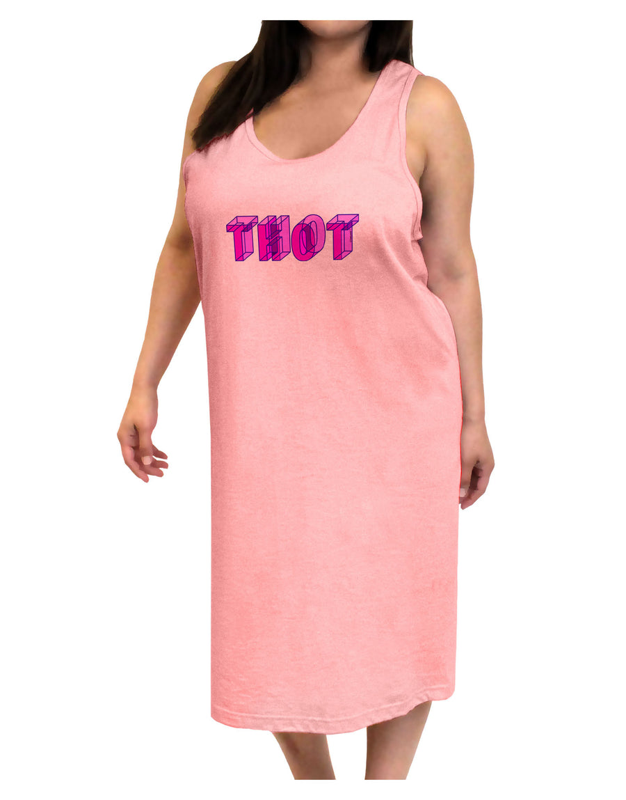 THOT Artistic Text Adult Tank Top Dress Night Shirt-Night Shirt-TooLoud-White-One-Size-Adult-Davson Sales