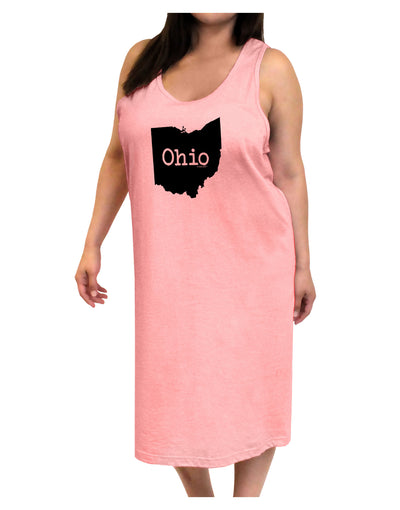 Ohio - United States Shape Adult Tank Top Dress Night Shirt by TooLoud-Night Shirt-TooLoud-Pink-One-Size-Adult-Davson Sales