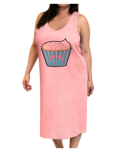 Cute Cupcake with Sprinkles - Heart Eyes Adult Tank Top Dress Night Shirt by TooLoud-Night Shirt-TooLoud-Pink-One-Size-Adult-Davson Sales