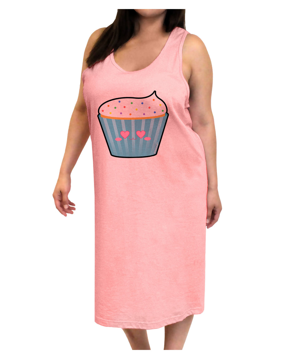 Cute Cupcake with Sprinkles - Heart Eyes Adult Tank Top Dress Night Shirt by TooLoud-Night Shirt-TooLoud-White-One-Size-Davson Sales