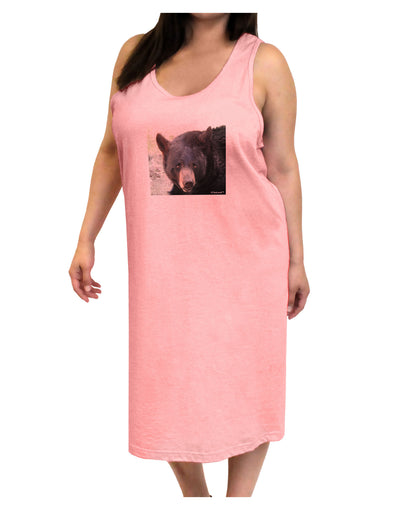 Staring Black Bear Adult Tank Top Dress Night Shirt-Night Shirt-TooLoud-Pink-One-Size-Adult-Davson Sales