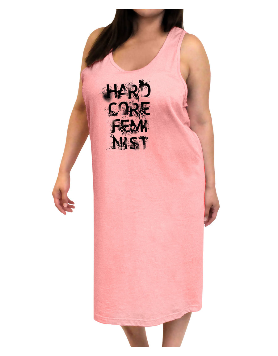 Hardcore Feminist Adult Tank Top Dress Night Shirt-Night Shirt-TooLoud-White-One-Size-Adult-Davson Sales
