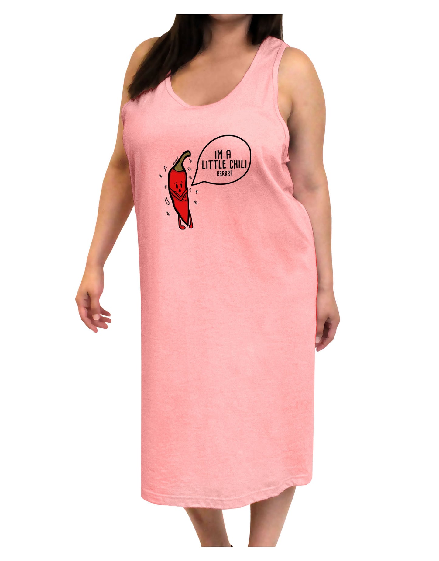 I'm a Little Chilli Adult Tank Top Dress Night Shirt-Night Shirt-TooLoud-Pink-One-Size-Adult-Davson Sales