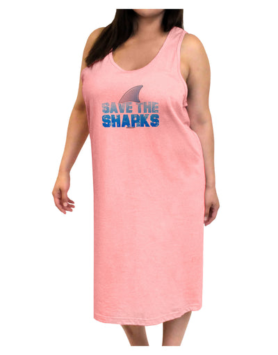 Save The Sharks - Fin Color Adult Tank Top Dress Night Shirt by TooLoud-Night Shirt-TooLoud-Pink-One-Size-Adult-Davson Sales