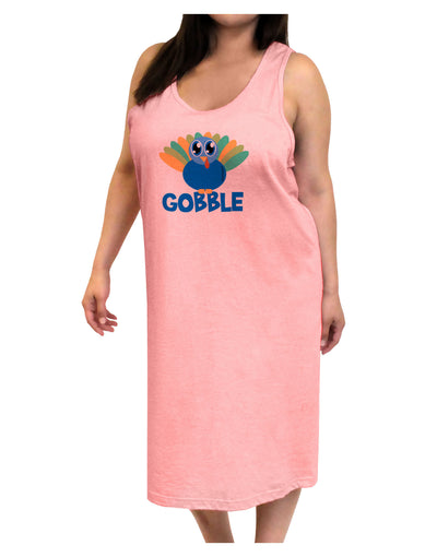 Cute Gobble Turkey Blue Adult Tank Top Dress Night Shirt-Night Shirt-TooLoud-Pink-One-Size-Adult-Davson Sales