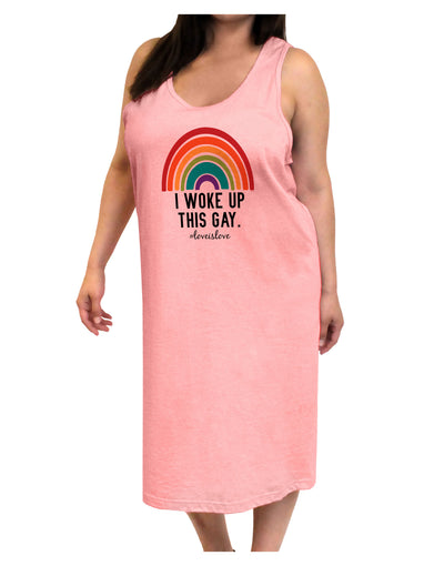 TooLoud I Woke Up This Gay Adult Tank Top Dress Night Shirt-Night Shirt-TooLoud-Pink-One-Size-Adult-Davson Sales