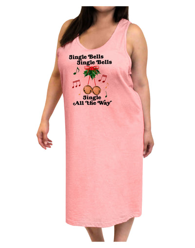 Jingle Bells All the way Adult Tank Top Dress Night Shirt-Night Shirt-TooLoud-Pink-One-Size-Adult-Davson Sales