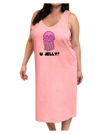 U Jelly Cute Jellyfish Adult Tank Top Dress Night Shirt by TooLoud-Night Shirt-TooLoud-Pink-One-Size-Adult-Davson Sales