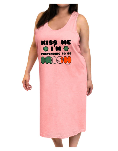 Kiss Me I'm Pretending to Be Irish Adult Tank Top Dress Night Shirt by TooLoud-Night Shirt-TooLoud-Pink-One-Size-Adult-Davson Sales