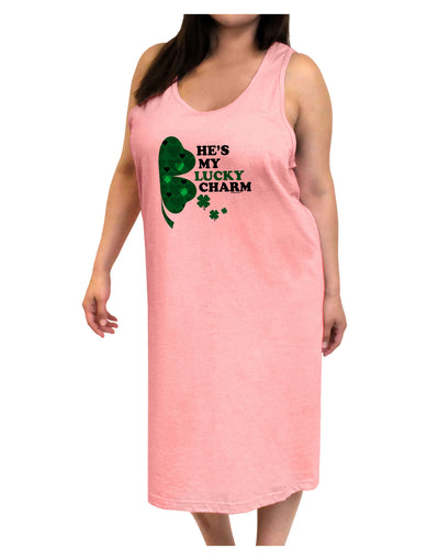 He's My Lucky Charm - Right Adult Tank Top Dress Night Shirt-Night Shirt-TooLoud-Pink-One-Size-Adult-Davson Sales