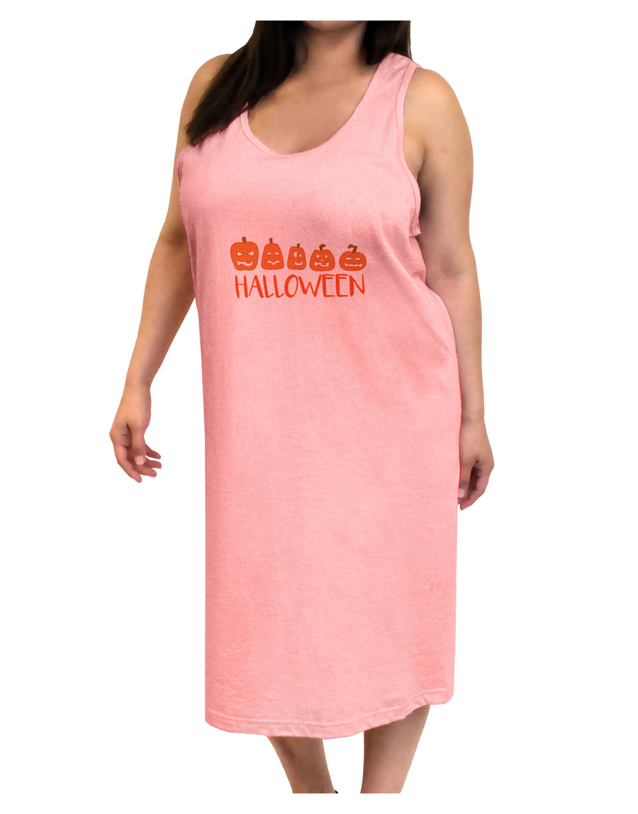 Halloween Pumpkins Adult Tank Top Dress Night Shirt-Night Shirt-TooLoud-White-One-Size-Adult-Davson Sales