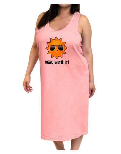 Deal With It Cute Sun Adult Tank Top Dress Night Shirt-Night Shirt-TooLoud-Pink-One-Size-Adult-Davson Sales