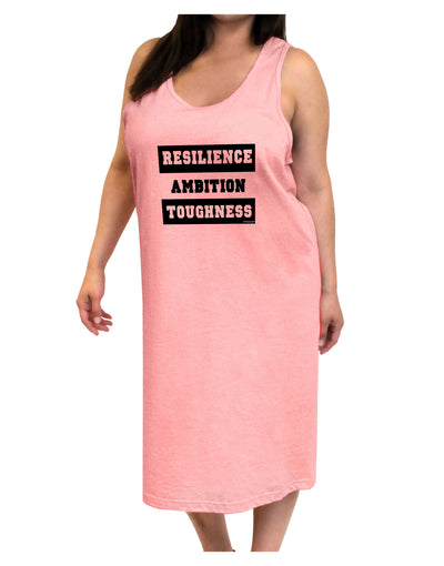 RESILIENCE AMBITION TOUGHNESS Adult Tank Top Dress Night Shirt-Night Shirt-TooLoud-Pink-One-Size-Adult-Davson Sales