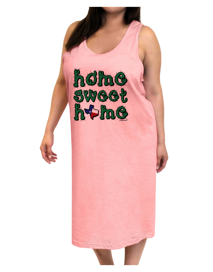 Home Sweet Home - Texas - Cactus and State Flag Adult Tank Top Dress Night Shirt by TooLoud-Night Shirt-TooLoud-White-One-Size-Davson Sales