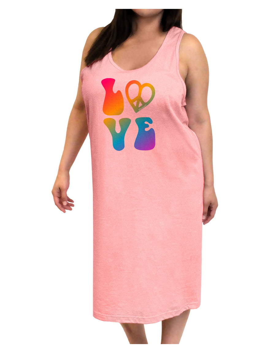 Peace and Love - Peace Heart Love Adult Tank Top Dress Night Shirt-Night Shirt-TooLoud-White-One-Size-Adult-Davson Sales