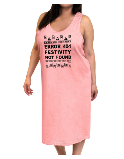 Error 404 Festivity Not Found Adult Tank Top Dress Night Shirt by-Night Shirt-TooLoud-Pink-One-Size-Adult-Davson Sales