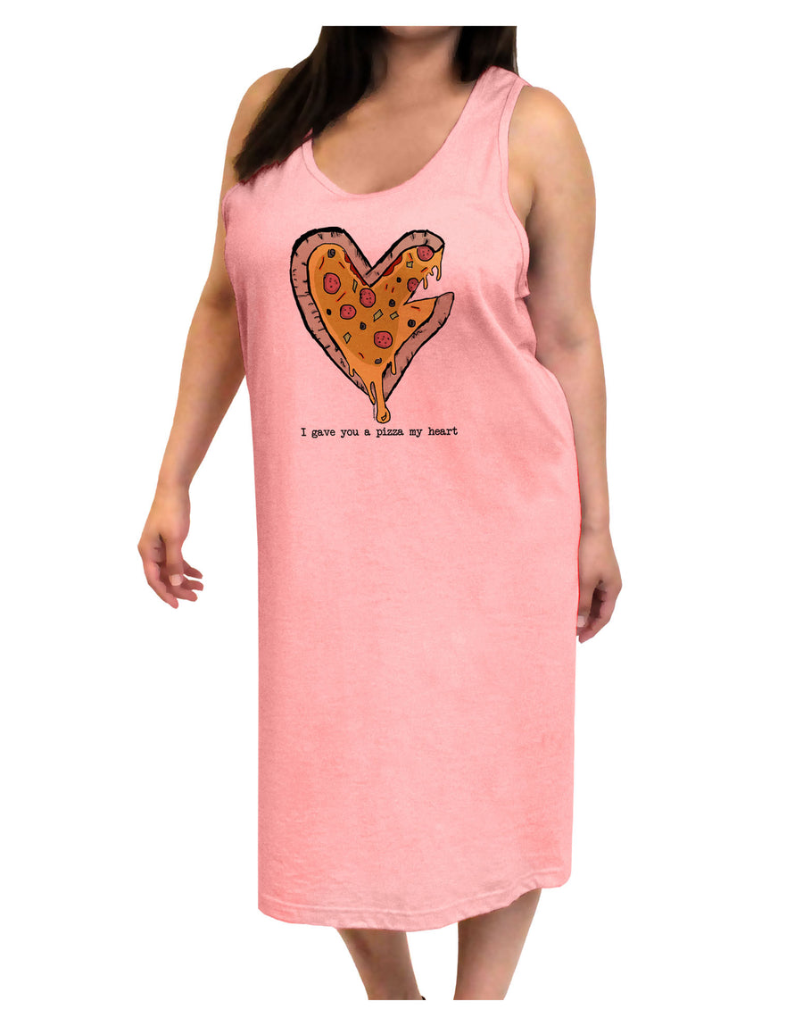TooLoud I gave you a Pizza my Heart Adult Tank Top Dress Night Shirt-Night Shirt-TooLoud-White-One-Size-Adult-Davson Sales