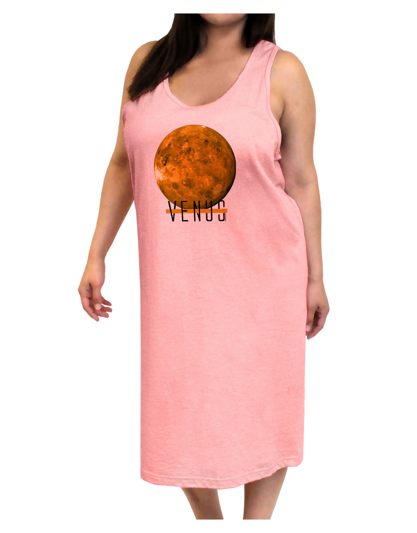 Planet Venus Text Adult Tank Top Dress Night Shirt-Night Shirt-TooLoud-Pink-One-Size-Adult-Davson Sales