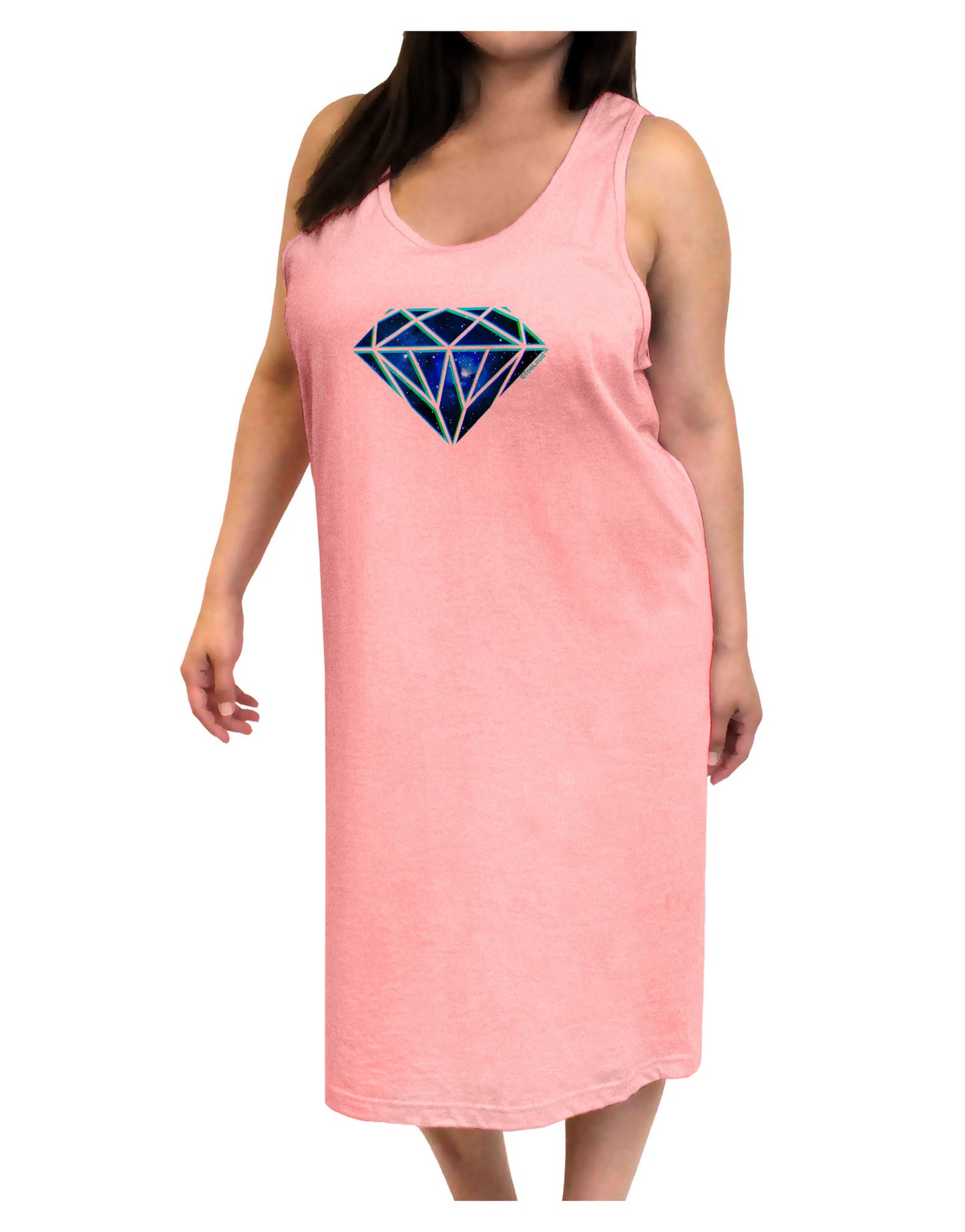 Space Diamond Adult Tank Top Dress Night Shirt-Night Shirt-TooLoud-Pink-One-Size-Adult-Davson Sales