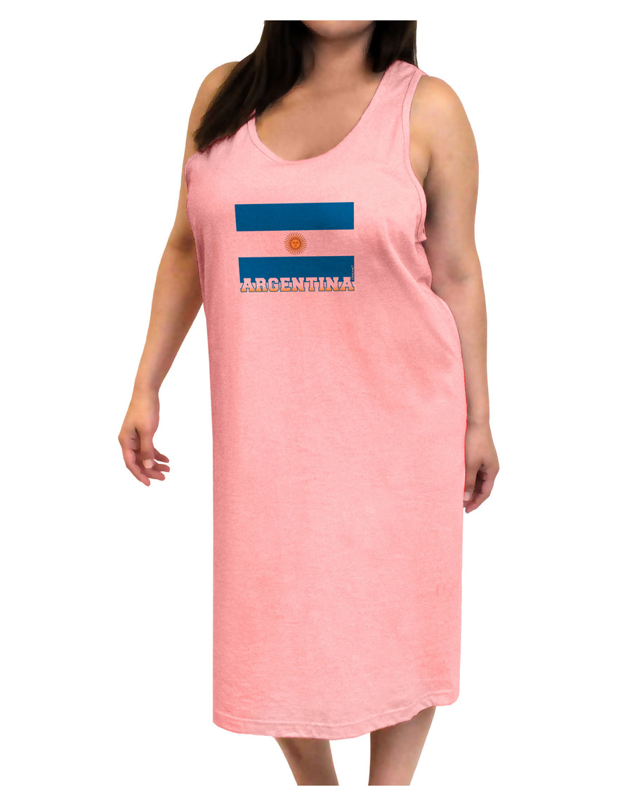 Argentina Flag Adult Tank Top Dress Night Shirt-Night Shirt-TooLoud-White-One-Size-Adult-Davson Sales