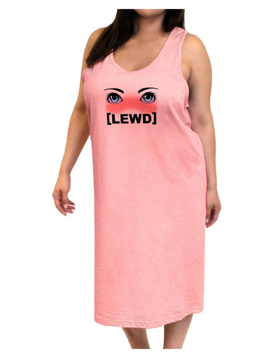 Blushing Anime Eyes Lewd Adult Tank Top Dress Night Shirt-Night Shirt-TooLoud-Pink-One-Size-Adult-Davson Sales