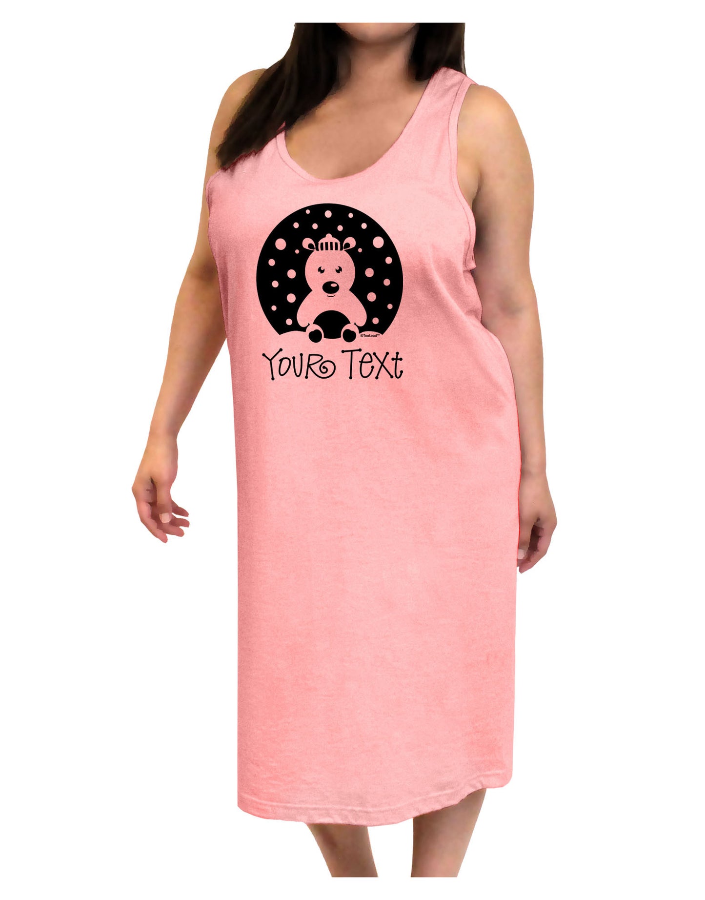Personalized Matching Polar Bear Family Design - Your Text Adult Tank Top Dress Night Shirt-Night Shirt-TooLoud-Pink-One-Size-Adult-Davson Sales