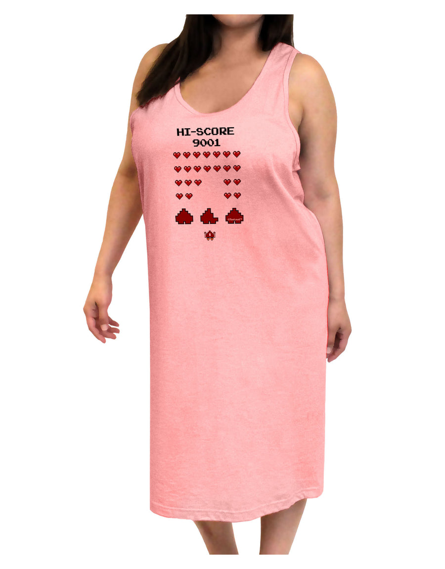 Pixel Heart Invaders Design Adult Tank Top Dress Night Shirt-Night Shirt-TooLoud-White-One-Size-Adult-Davson Sales