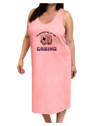 I'd Rather Be At The Casino Funny Adult Tank Top Dress Night Shirt by TooLoud-Night Shirt-TooLoud-Pink-One-Size-Adult-Davson Sales