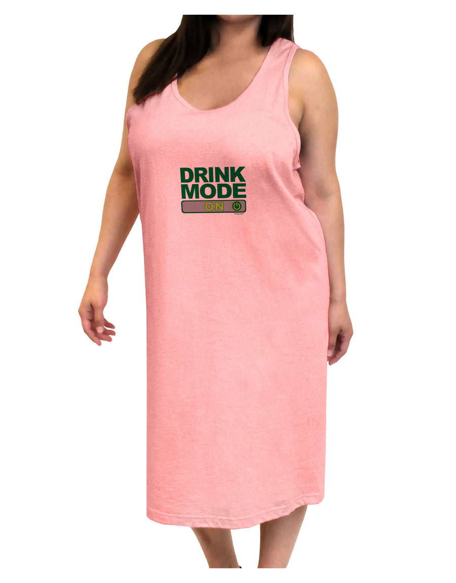 Drink Mode On Adult Tank Top Dress Night Shirt by TooLoud-Night Shirt-TooLoud-White-One-Size-Davson Sales