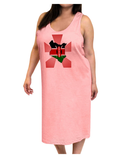 Kenya Flag Design Adult Tank Top Dress Night Shirt-Night Shirt-TooLoud-Pink-One-Size-Adult-Davson Sales