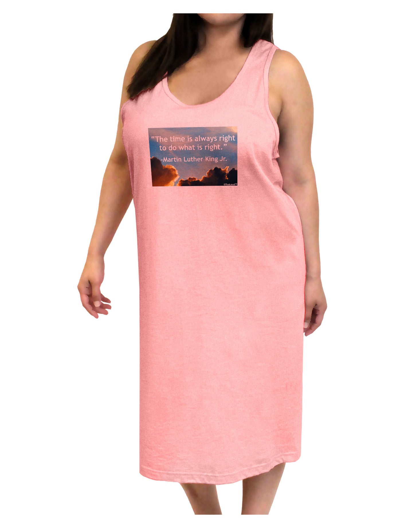 The Time Is Always Right Adult Tank Top Dress Night Shirt-Night Shirt-TooLoud-Pink-One-Size-Adult-Davson Sales