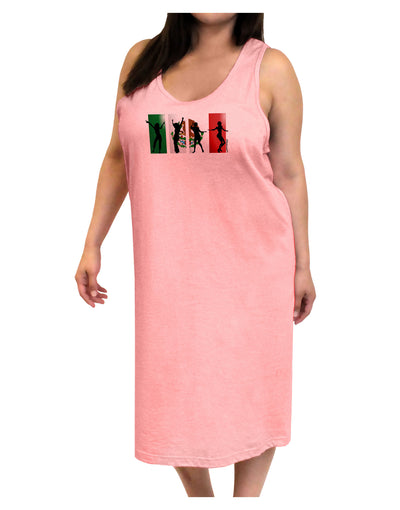 Mexican Flag - Dancing Silhouettes Adult Tank Top Dress Night Shirt by TooLoud-Night Shirt-TooLoud-Pink-One-Size-Adult-Davson Sales