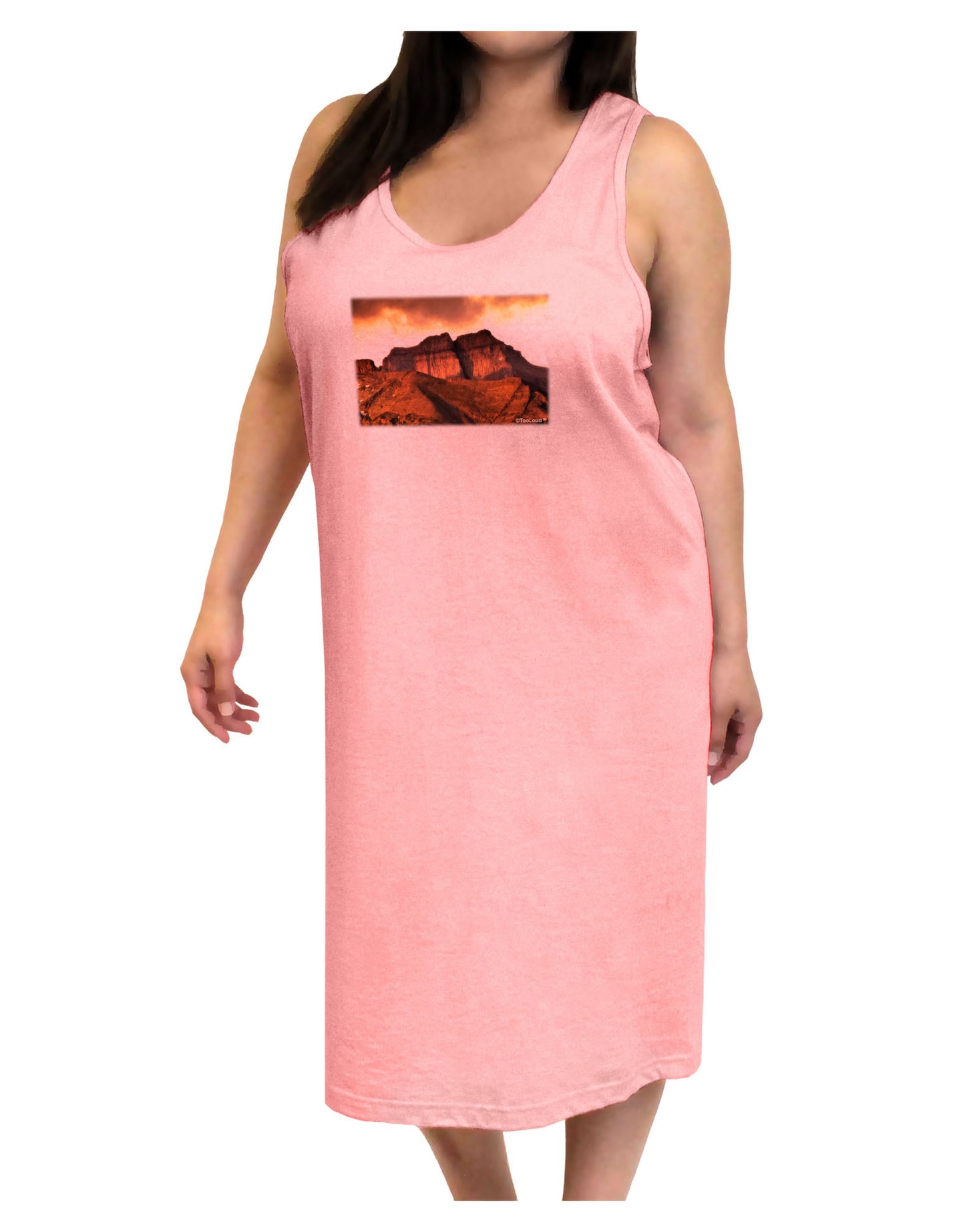 San Juan Mountain Range Adult Tank Top Dress Night Shirt-Night Shirt-TooLoud-Pink-One-Size-Adult-Davson Sales