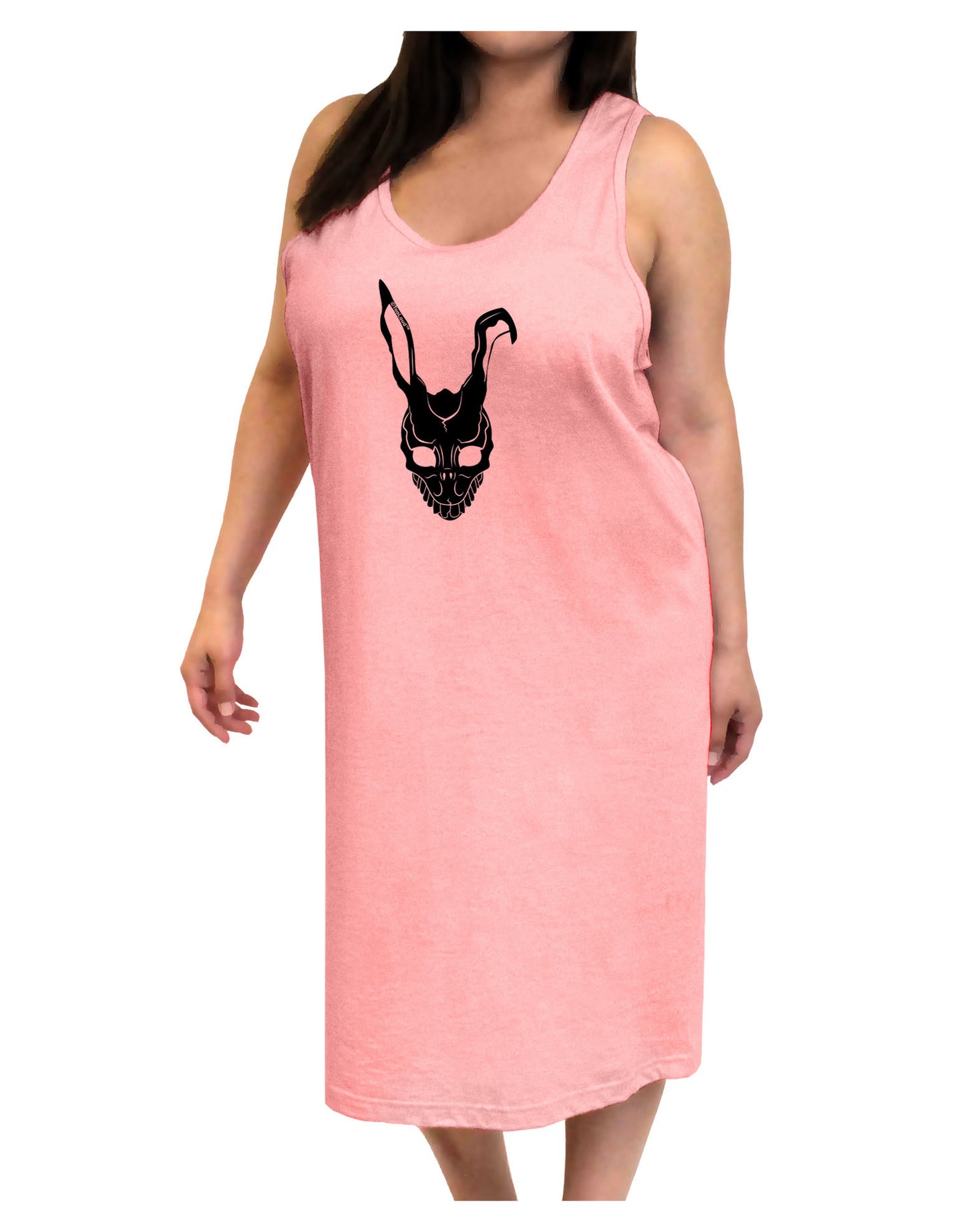Scary Bunny Face Black Adult Tank Top Dress Night Shirt-Night Shirt-TooLoud-Pink-One-Size-Adult-Davson Sales