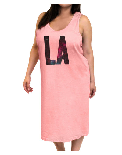 LA Outer Space Desgin Adult Tank Top Dress Night Shirt-Night Shirt-TooLoud-Pink-One-Size-Adult-Davson Sales