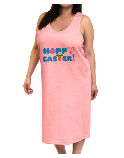 Cute Decorative Hoppy Easter Design Adult Tank Top Dress Night Shirt by TooLoud-Night Shirt-TooLoud-Pink-One-Size-Adult-Davson Sales