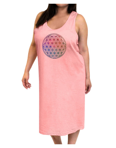 Flower of Life Circle Adult Tank Top Dress Night Shirt-Night Shirt-TooLoud-Pink-One-Size-Adult-Davson Sales