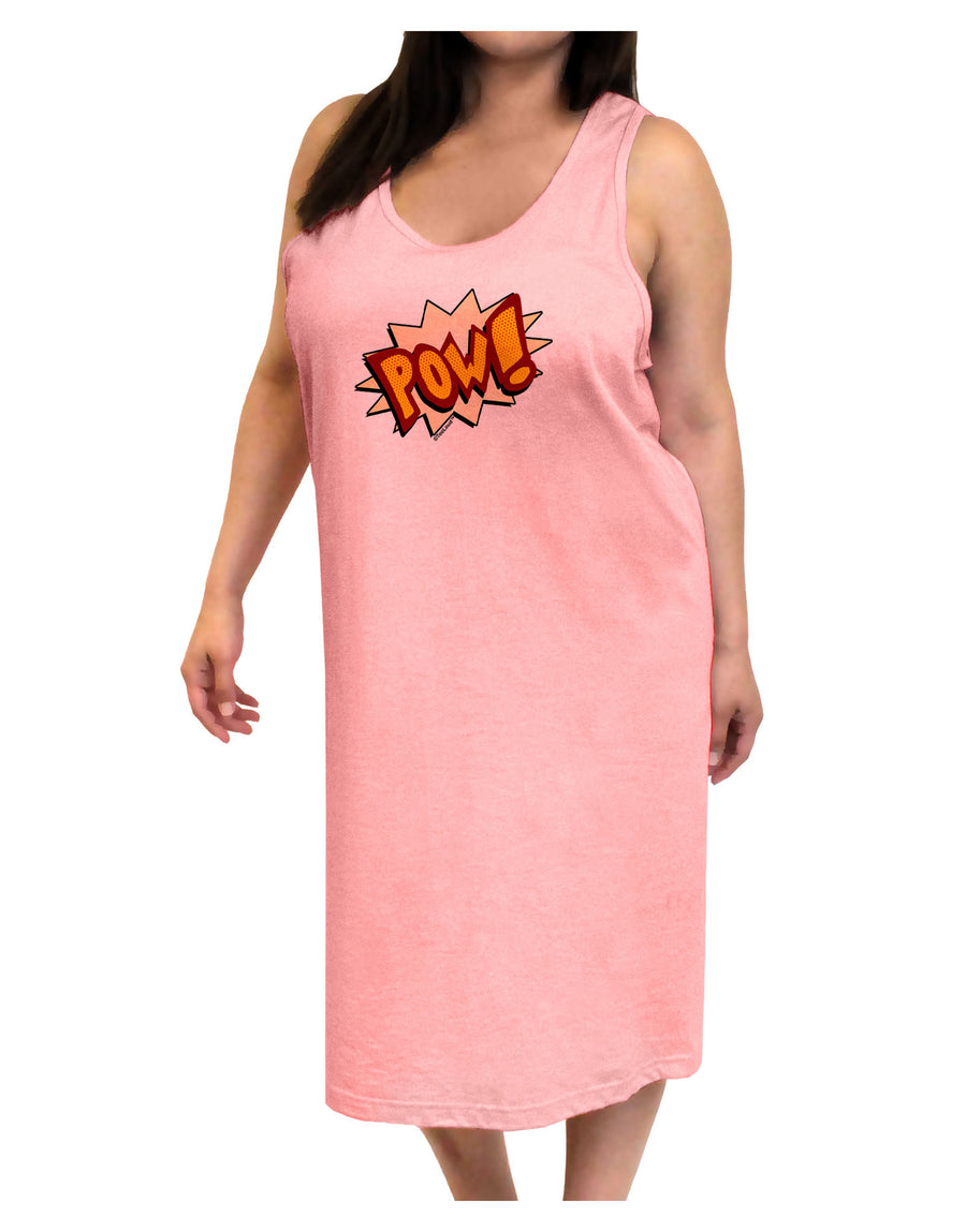 Onomatopoeia POW Adult Tank Top Dress Night Shirt-Night Shirt-TooLoud-White-One-Size-Adult-Davson Sales