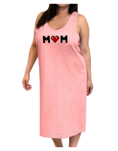 Mom Pixel Heart Adult Tank Top Dress Night Shirt-Night Shirt-TooLoud-Pink-One-Size-Adult-Davson Sales