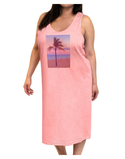 Palm Tree Beach Filter Adult Tank Top Dress Night Shirt-Night Shirt-TooLoud-Pink-One-Size-Adult-Davson Sales