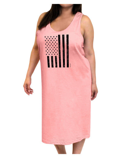 Stamp Style American Flag - Distressed Adult Tank Top Dress Night Shirt by TooLoud-Night Shirt-TooLoud-Pink-One-Size-Adult-Davson Sales