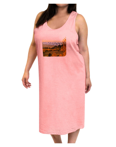 Colorado Postcard Gentle Sunrise Adult Tank Top Dress Night Shirt by-Night Shirt-TooLoud-Pink-One-Size-Adult-Davson Sales