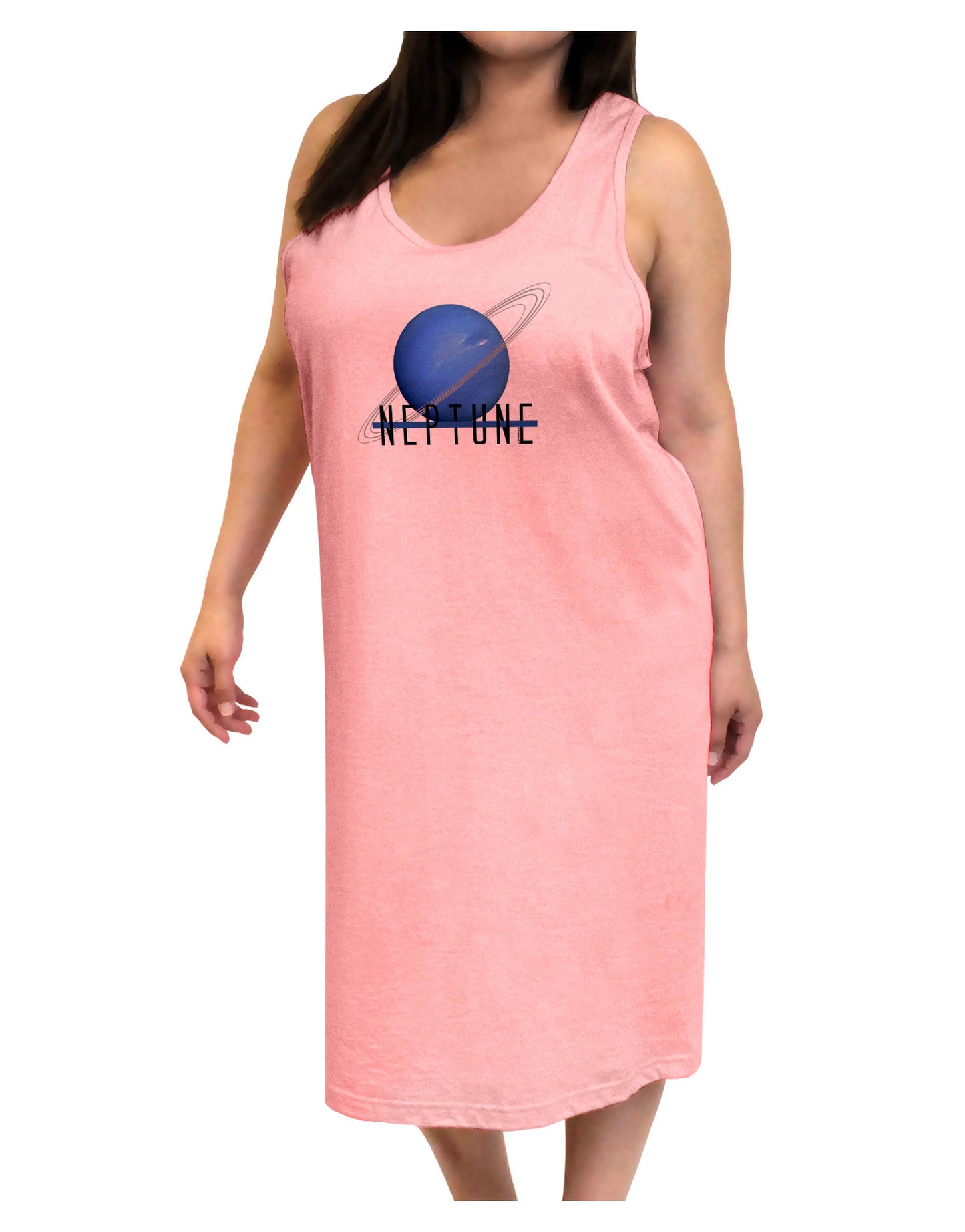 Planet Neptune Text Adult Tank Top Dress Night Shirt-Night Shirt-TooLoud-Pink-One-Size-Adult-Davson Sales