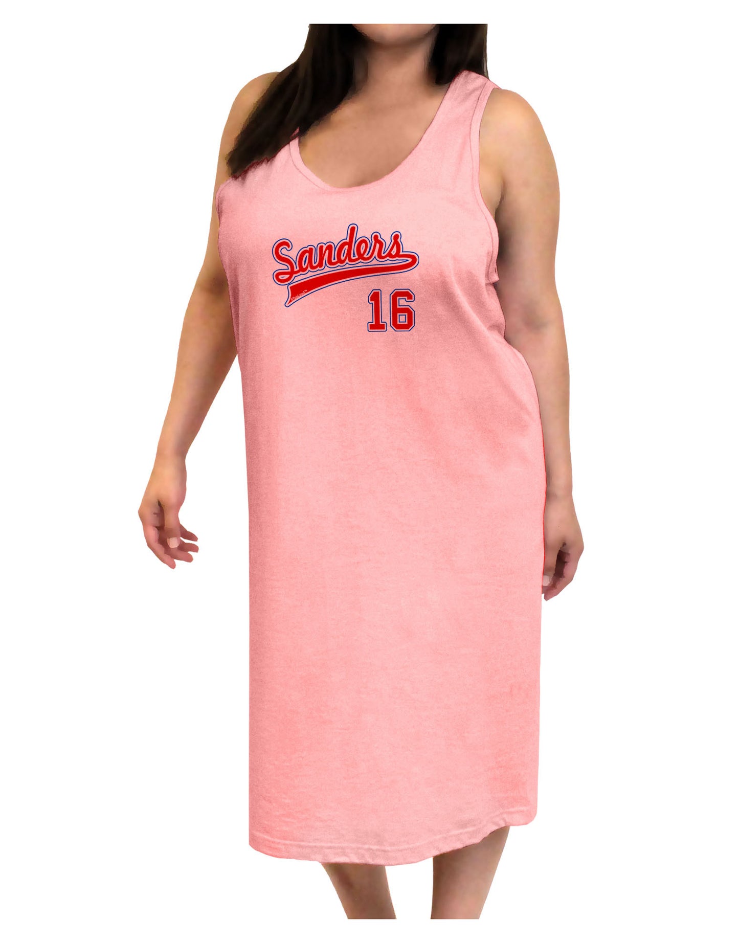 Sanders Jersey 16 Adult Tank Top Dress Night Shirt-Night Shirt-TooLoud-Pink-One-Size-Adult-Davson Sales