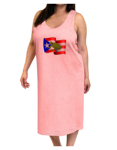 Puerto Rico Coqui Adult Tank Top Dress Night Shirt-Night Shirt-TooLoud-Pink-One-Size-Adult-Davson Sales